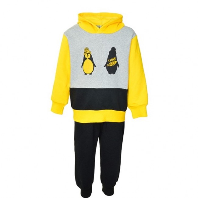 All Star Kids Fashion Παιδικό Σετ Φόρμα Πιγκουίνοι κίτρινο/ γκρι/ μπλε 14816