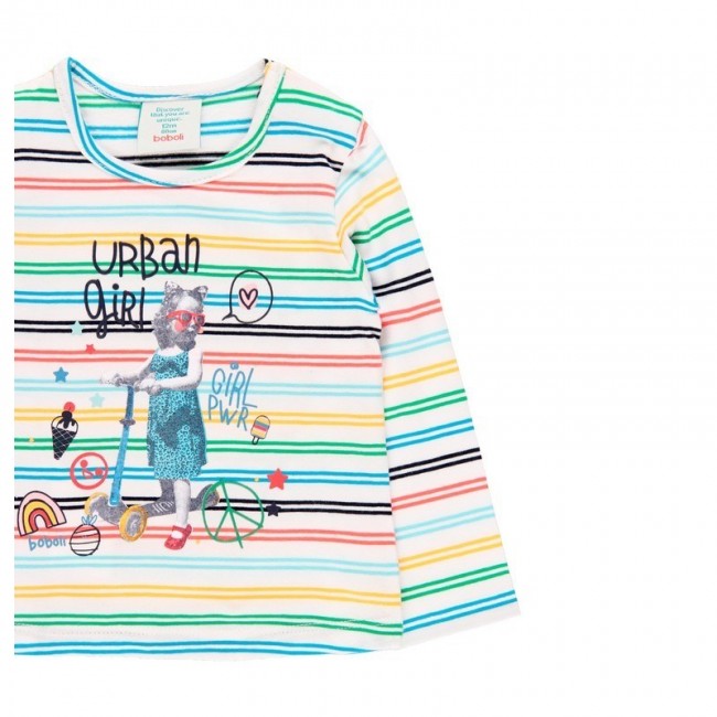 BOBOLI Παιδική Μπλούζα Urban Girl ριγέ πολύχρωμη 224008-9827