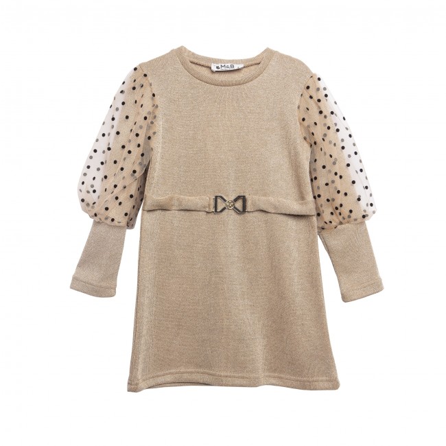 M&B Kid's Fashion Φόρεμα Λούρεξ καφέ/ χρυσό 2725