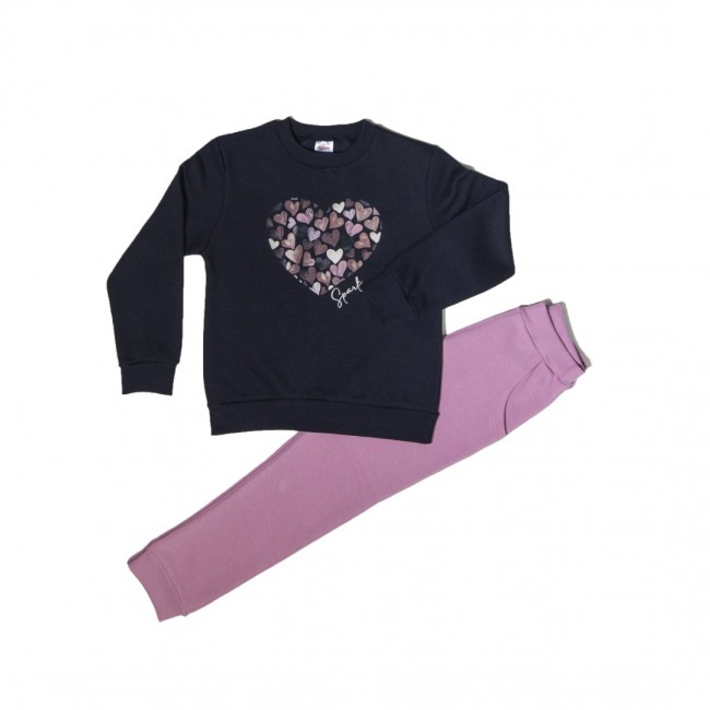 Spark Sportswear Παιδικό Σετ Φόρμα σκούρο μπλε/ ροζ 2455