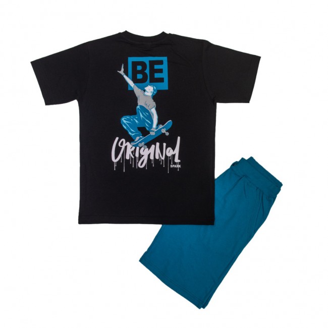 Spark Sportswear Παιδικό Σετ μαύρο/ μπλε 3040