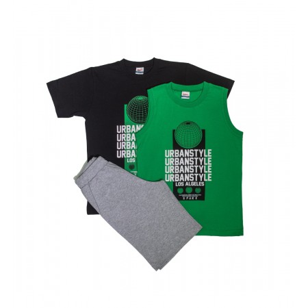 Spark Sportswear Παιδικό Σετ 3τμχ μαύρο/ πράσινο/ γκρι 3070