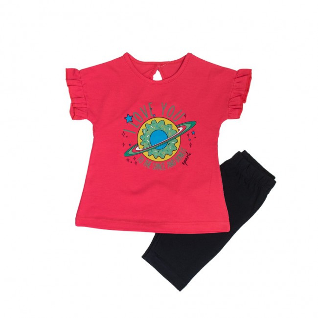 Spark Sportswear Παιδικό Σετ Μπλουζοφόρεμα κοραλί/ μαύρο 3660