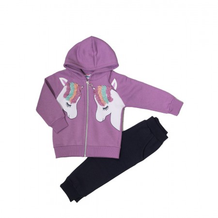 Spark Sportswear Παιδικό Σετ Φόρμα Ζακέτα Μονόκερος μωβ/ σκούρο μπλε 4662