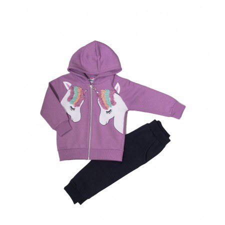 Spark Sportswear Παιδικό Σετ Φόρμα Ζακέτα Μονόκερος μωβ/ σκούρο μπλε 4662