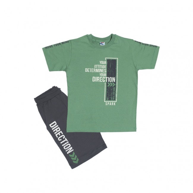 Spark Sportswear Παιδικό Σετ πράσινο/ ανθρακί 5045