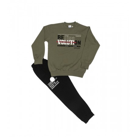 Spark Sportswear Παιδικό Σετ Εποχιακή Φόρμα χακί/ μαύρο 5110