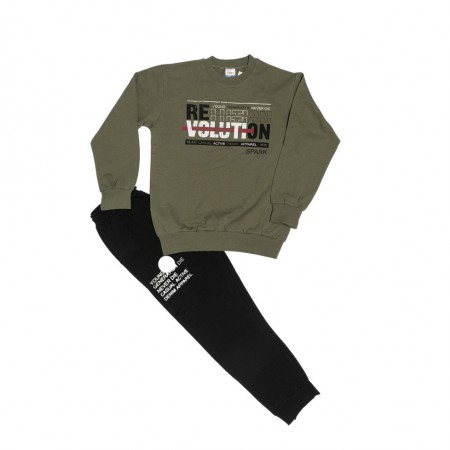 Spark Sportswear Παιδικό Σετ Εποχιακή Φόρμα χακί/ μαύρο 5110