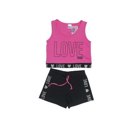 Spark Sportswear Παιδικό Σετ Σορτς φούξια/ μαύρο 5410