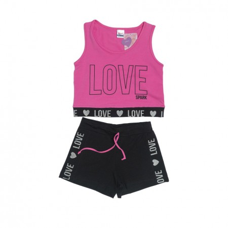 Spark Sportswear Παιδικό Σετ Σορτς φούξια/ μαύρο 5410