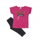 Spark Sportswear Παιδικό Σετ Καπρι Κολάν φούξια/ ανθρακί 5470