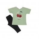 Spark Sportswear Παιδικό Σετ Καπρι Κολάν φυστικί/ μαύρο 5475