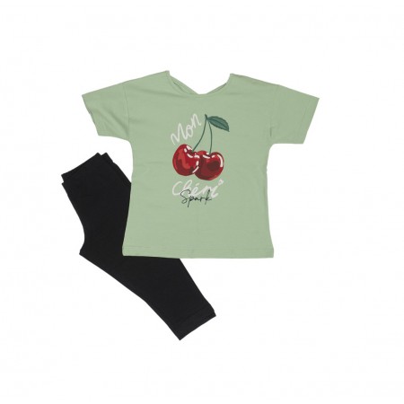Spark Sportswear Παιδικό Σετ Καπρι Κολάν φυστικί/ μαύρο 5475