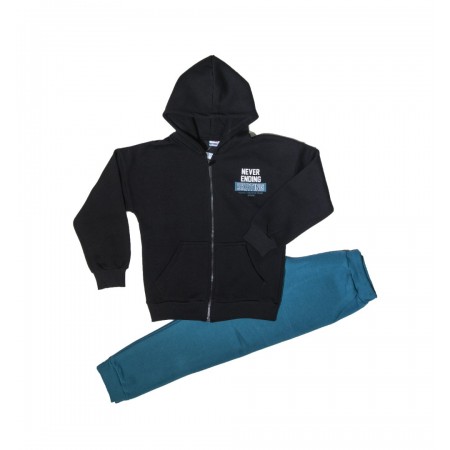 Spark Sportswear Παιδικό Σετ Φόρμα μαύρο/ πετρόλ 2085