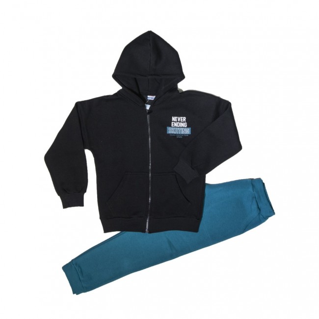 Spark Sportswear Παιδικό Σετ Φόρμα μαύρο/ πετρόλ 2085