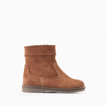 ZIPPY Μποτάκι Suede Camel Leather 31075128005