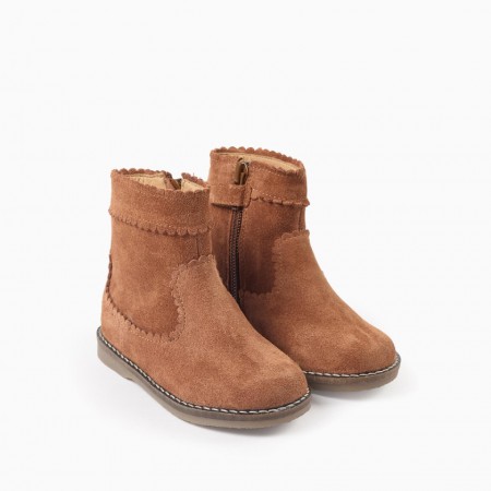 ZIPPY Μποτάκι Suede Camel Leather 31075128005