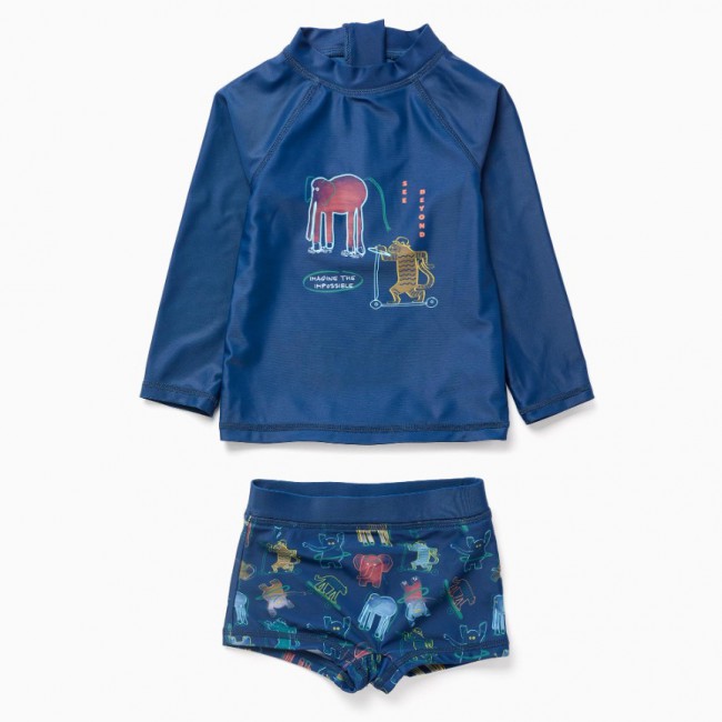 ZIPPY Παιδικό Σετ Μαγιό T-Shirt/ Boxer μπλε 31078069006
